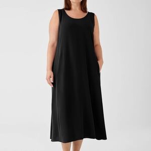 Eileen Fisher Black Washable Silk Dress